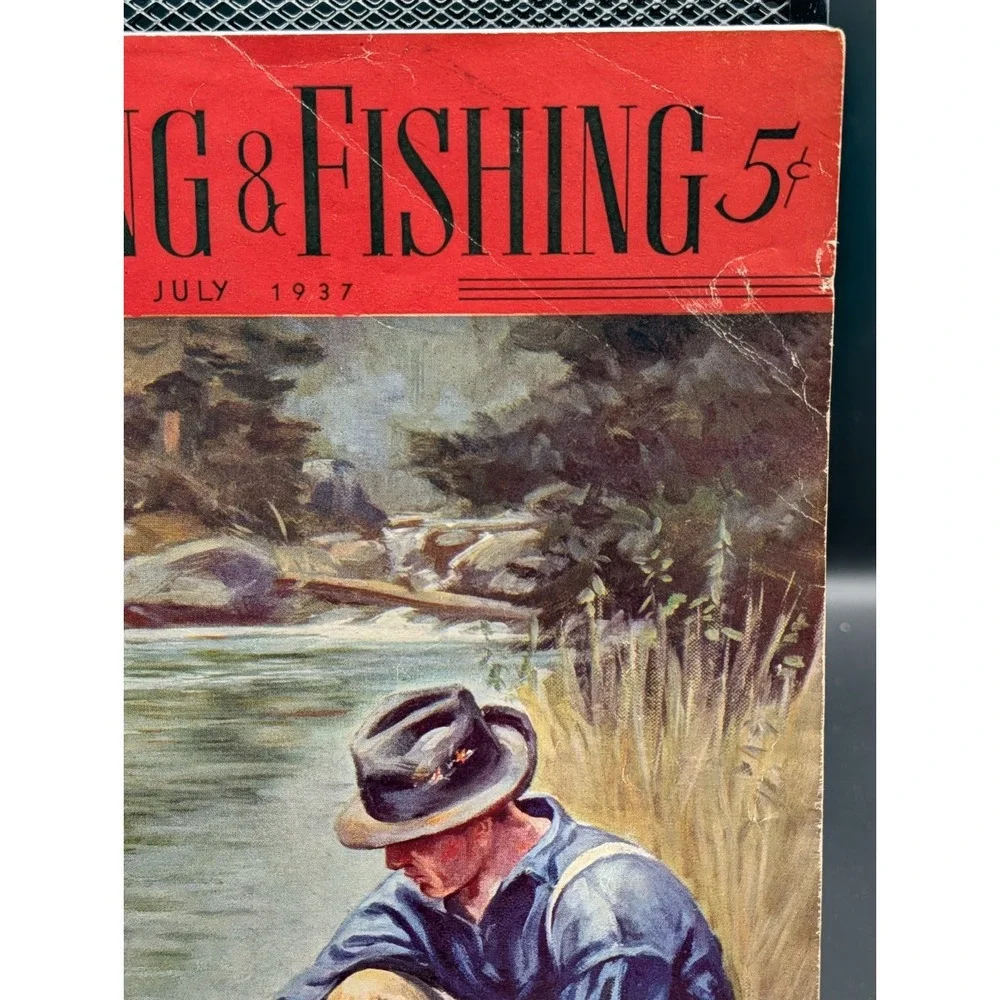 Vintage‎ Hunting and Fishing Magazine July 1937 Cooking the Catch Cover